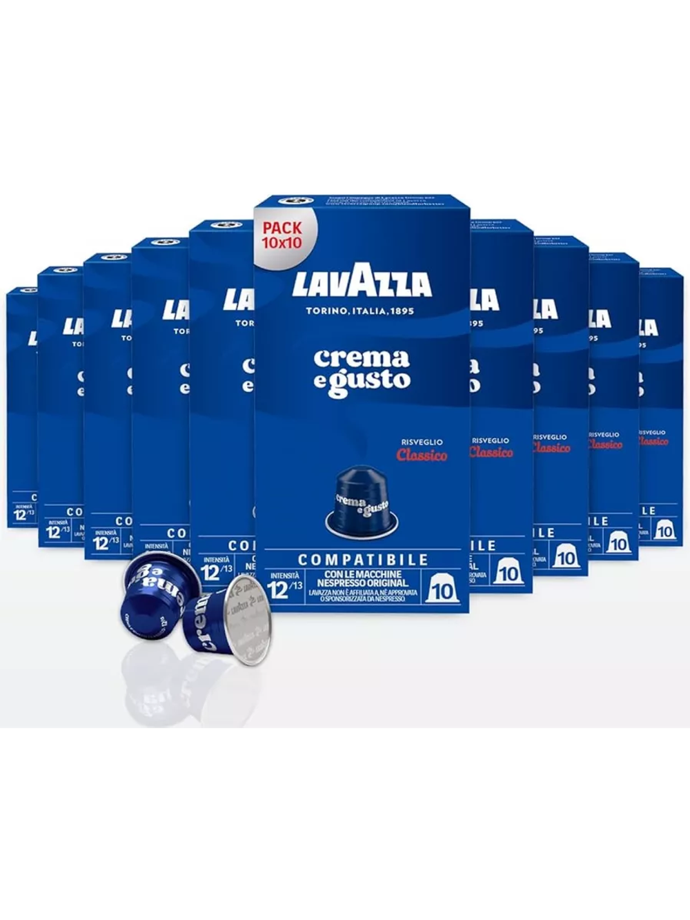 Кофе в капсулах Lavazza Crema e Gusto Classico, 100 капсул для кофемашин Nespresso (Лавацца) х 10 шт