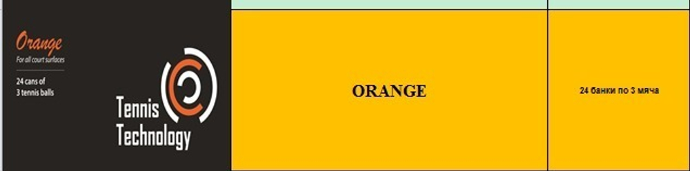 Мячи в банке 3 штуки для пляжного тенниса Tennis Technology Drange Orange