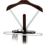 Вешалка-стойка костюмная СН-4089, 1090х470х280 мм, металл и дерево, темный орех и серебро