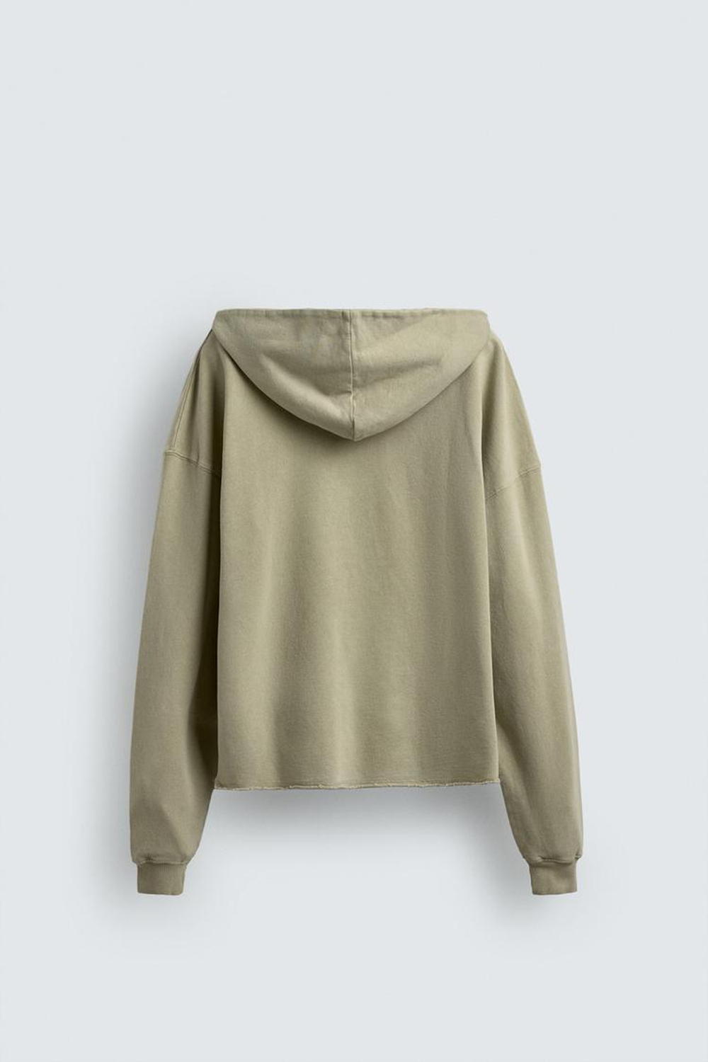 ZARA ТОЛСТОВКА С ЭФФЕКТОМ ПОТЕРТОСТИ И ПРИНТОМ, ЗЕЛЕНОВАТЫЙ