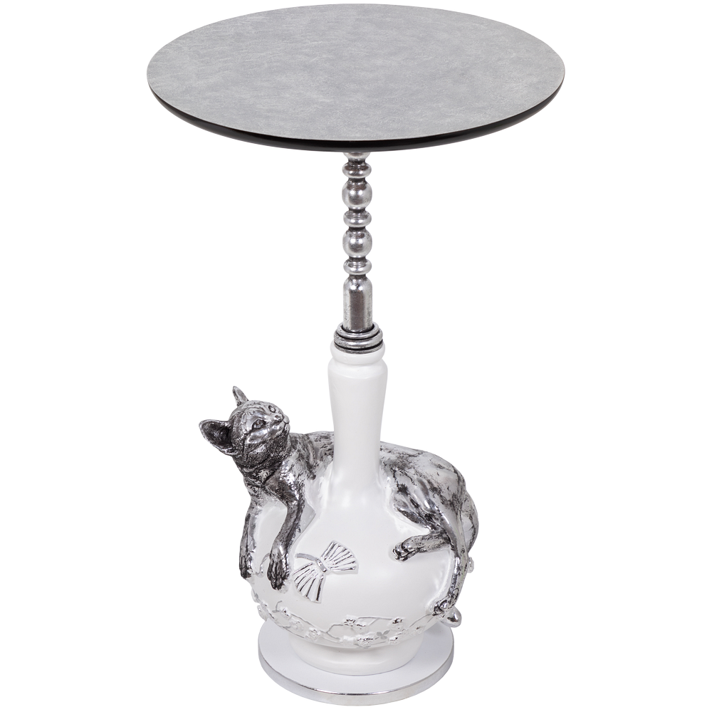 Столик декоративный Кошка Агнесса Античное серебро