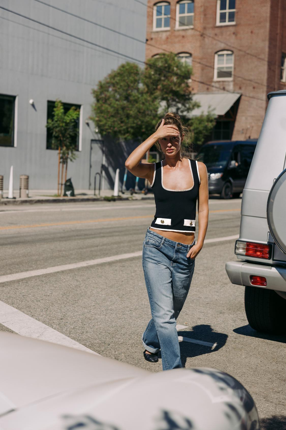 ZARA ОБЛЕГАЮЩИЙ ТОП-ЖИЛЕТ ИЗ ЭЛАСТИЧНОЙ ТКАНИ, ЧЕРНЫЙ