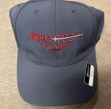 Бейсболка синяя с красной надписью PROTECH KNIVES