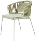 Кресло плетеное Scab Design Lisa Filo Nest, зеленый шалфей, песочный, зеленый