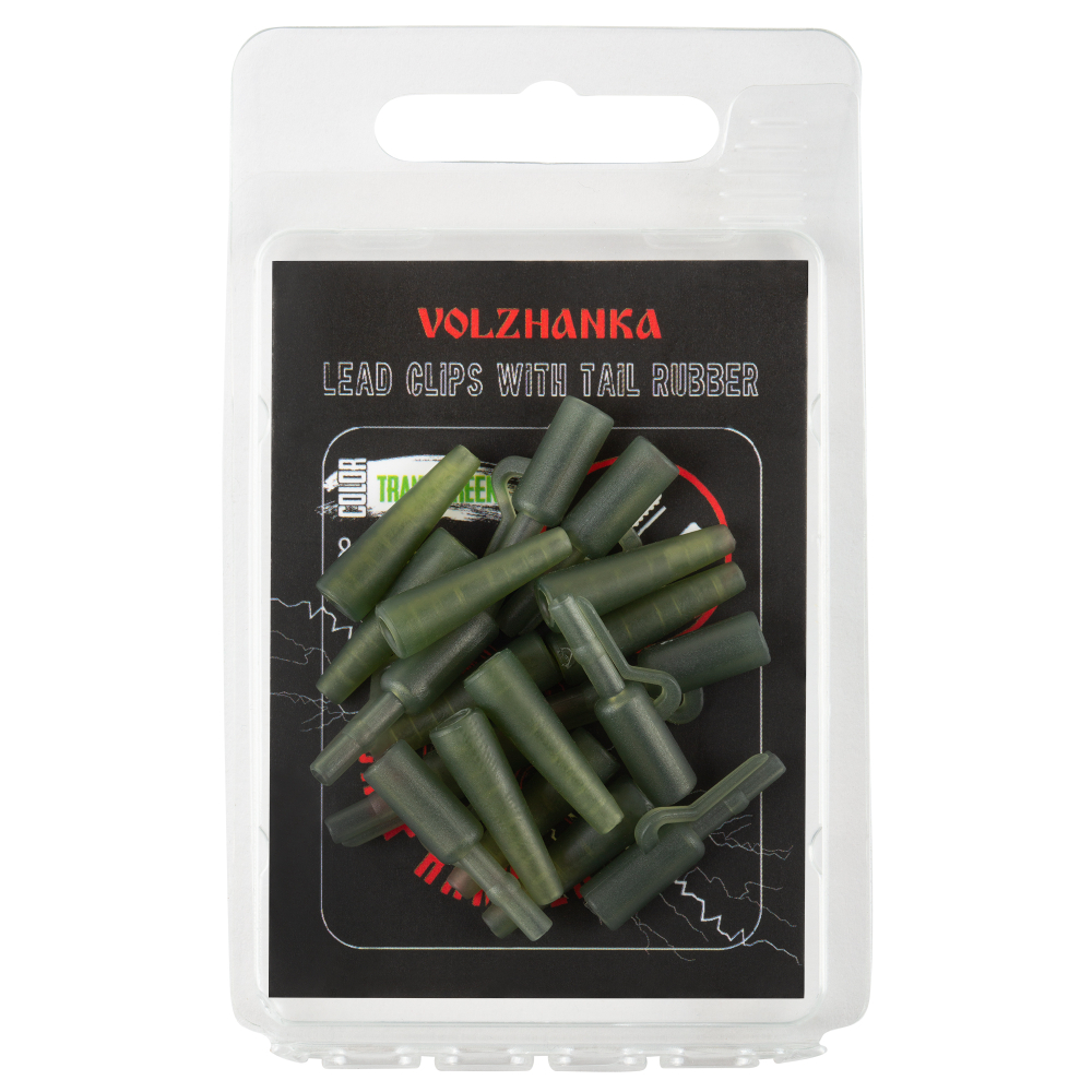 Безопасная клипса+конус "Volzhanka Lead Clips with Tail Rubber" (8шт/уп)