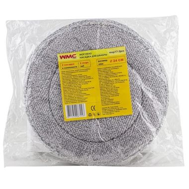 Накладка сменная из микрофибры для швабры WMC-17 (?24см,2шт/к-т) WMC TOOLS WMC-mop17-2pcs