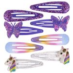 Заколки для волос НАБОР 4 шт., 5 см, клик-клак, с декоративными элементами, АССОРТИ, MONTE VITA, 457090