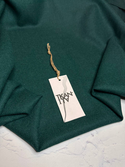 Костюмная однотонная шерсть с мохером с выраженной диагональю (Balenciaga, 70%шерсть/30%мохер, Еловый изумруд, 150, 382 гр/м2)