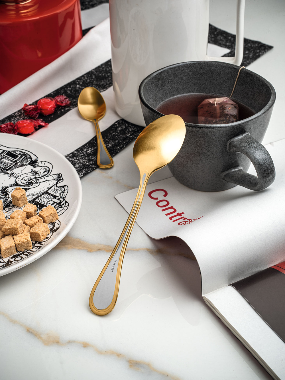 Набор столовых приборов ZORBA MAT GOLD 138Набор столовых Herdmar One Size Золотистый