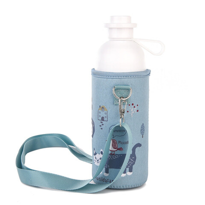 Бутылка для напитков с термочехлом и ремешком на плечо, 600мл, "MATILDAsan", сине-зеленый, 24-7164-2, "KUSUGURU"