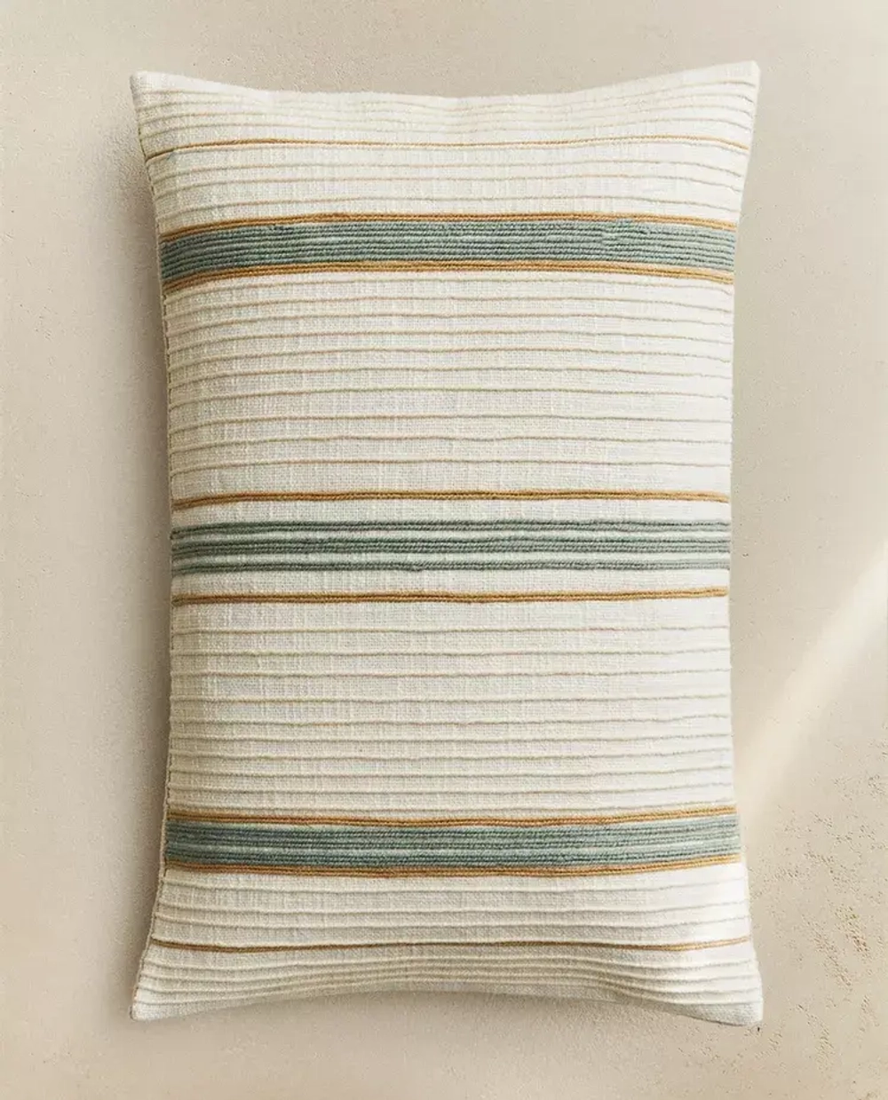 ZARA HOME НАВОЛОЧКА ДЛЯ ДЕКОРАТИВНОЙ ПОДУШКИ В ПОЛОСКУ, ЭКРЮ