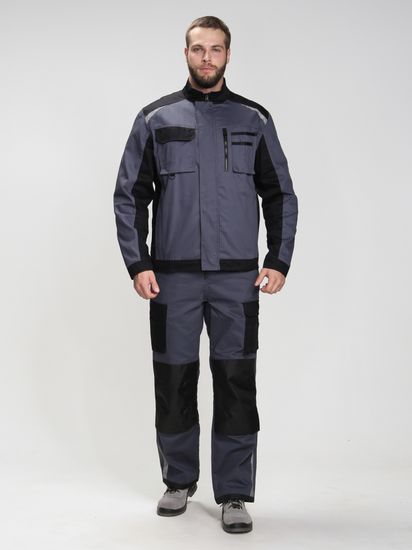 Костюм "Милан-2" полукомбинезон (серый/черный)