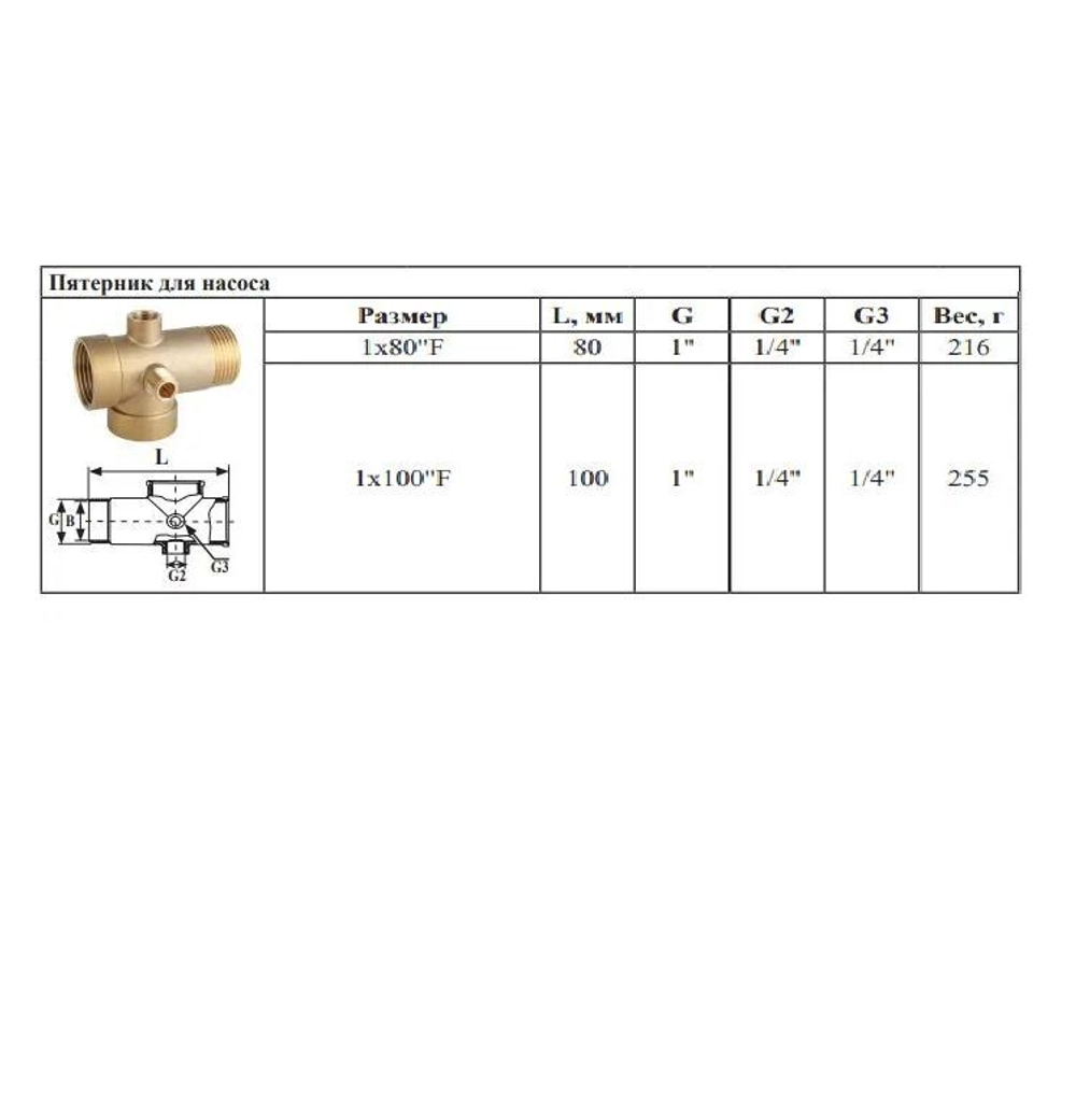 Пятерник для насоса 1" х 80мм ЗОЛЛ (60/1шт)
