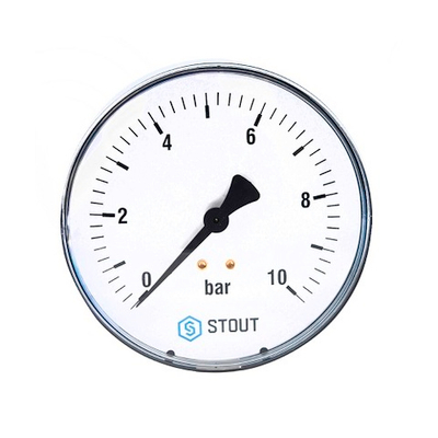 Манометр аксиальный STOUT - 1/4" (D63 мм, шкала 0-10 бар)