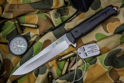 Нож Kizlyar Supreme Alpha AUS-8 SW BKH Camo (StoneWash, Black Kraton Handle, Camo MOLLE Sheath)
