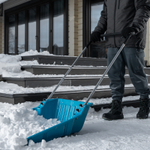 Скрепер-волокуша для уборки снега, полипропилен, колеса, 595х715х1445мм, рукоятка с ПВХ, LUXE Palisad