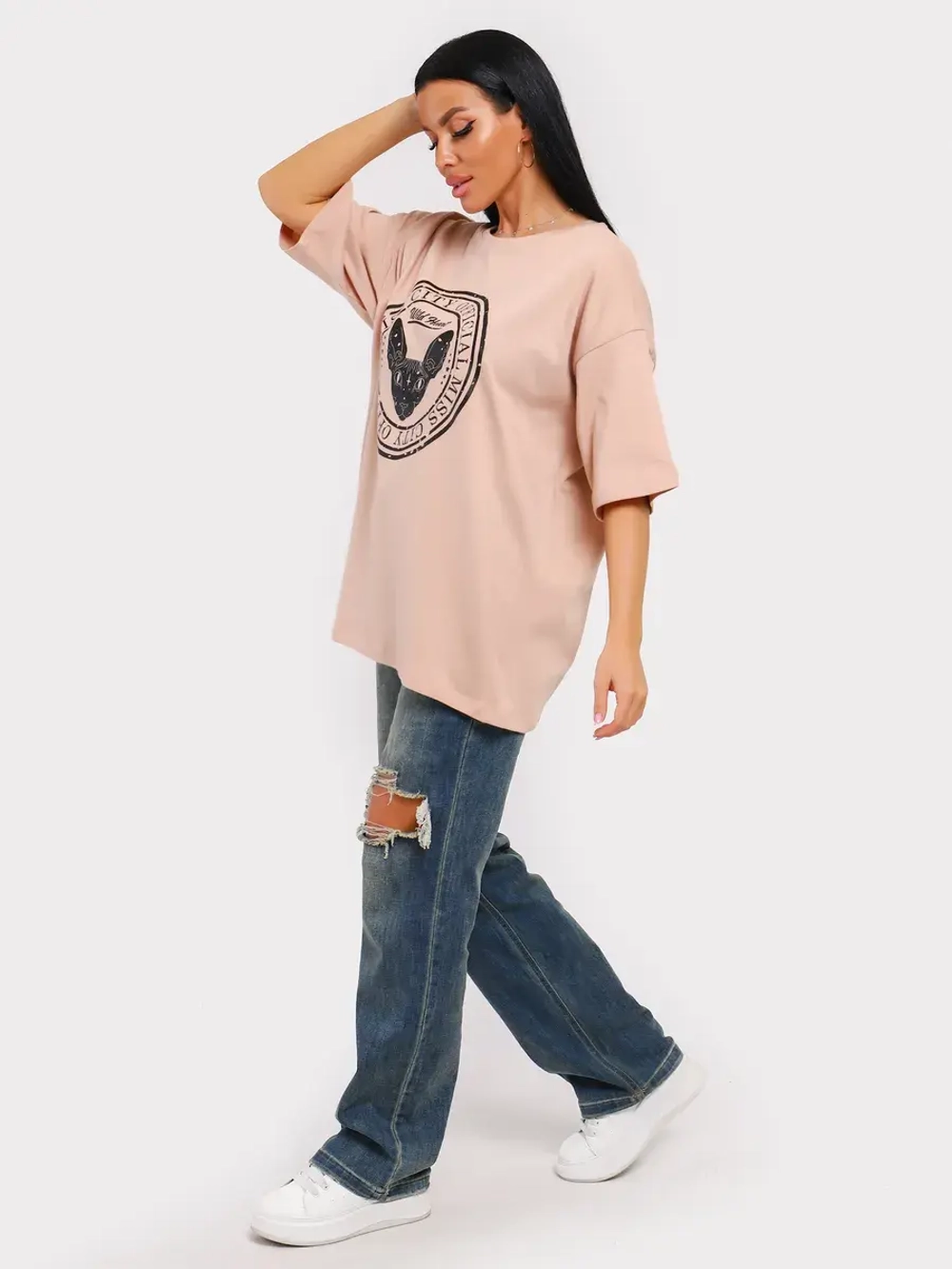 Футболка оверсайз больших размеров принт