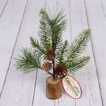 Композиция новогодняя «Лесные шишки на пеньке», 30*12 см