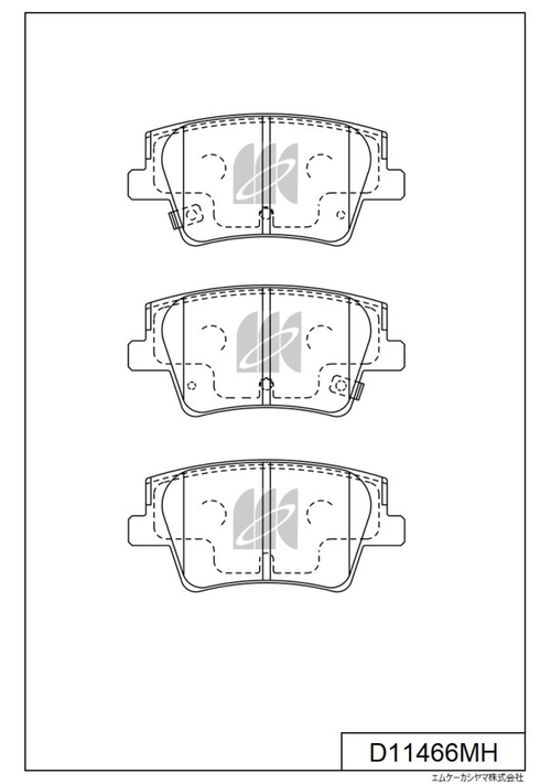 Дисковые тормозные колодки KASHIYAMA (противоскрипная пластина в компл.) D11466MH