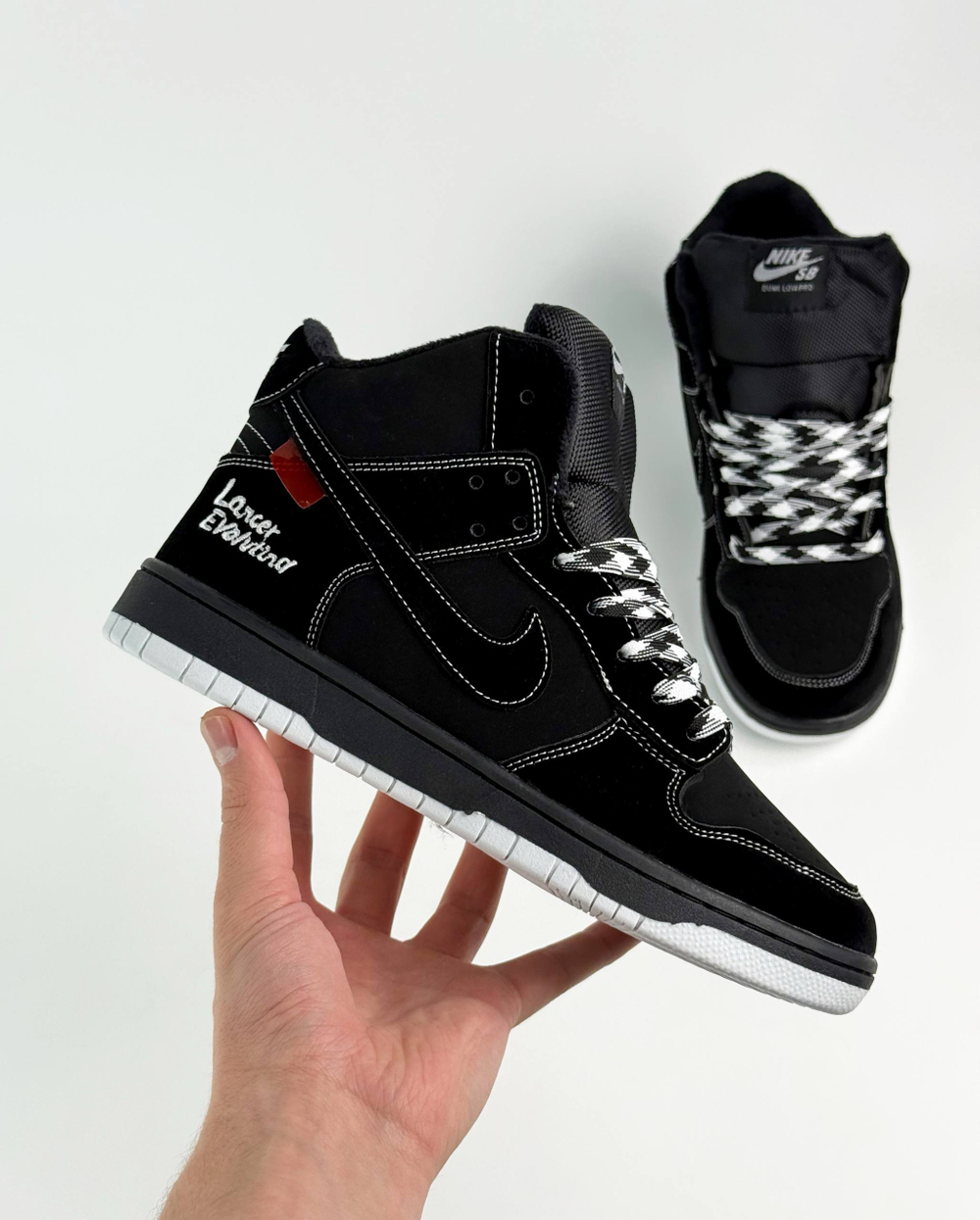 Кроссовки Nike с мехом #B91 (черн.)