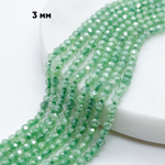Фианит кракле (кубический цирконий), цвет хризопраз, размер 3 мм, цена за нить около 130 шт (38 см)