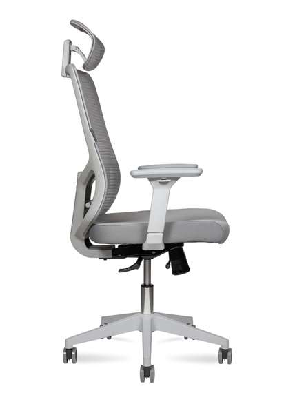 Кресло офисное Норден / Бэст грэй / Best grey / серый пластик / серая сетка / серая ткань