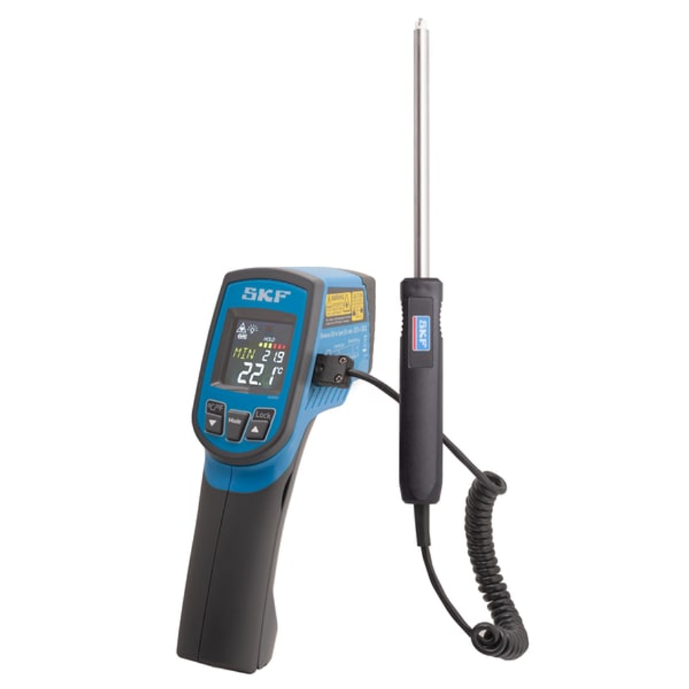 Advanced infrared thermometer with adjustable emissivity with contact probe TKTL 21