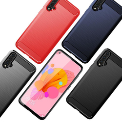 Чехол для Huawei Nova 5 (Nova 5 Pro) цвет Blue (синий), серия Carbon от Caseport