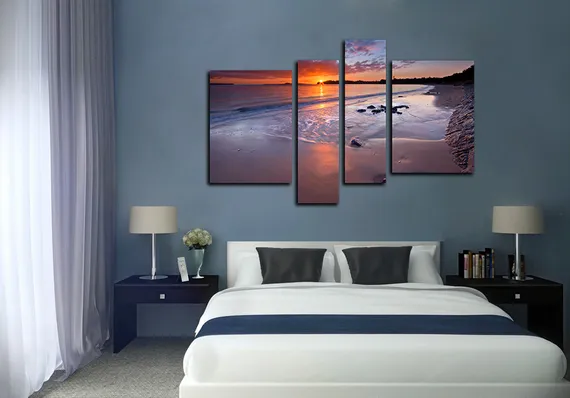 Модульная картина "Пляжный закат"