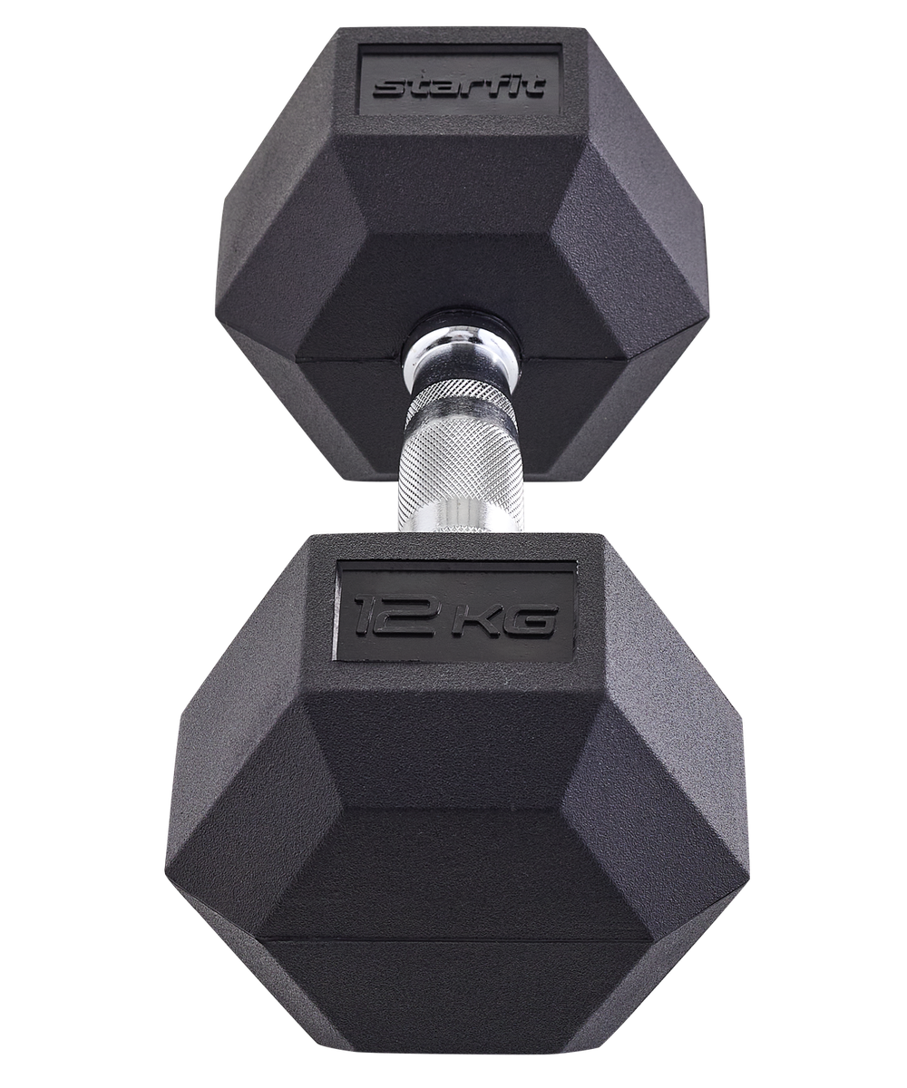 Гантель гексагональная DB-301 12 кг, обрезиненная, черный