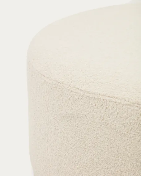 Kaeli Пуф для ног со съемным чехлом из экрю букле Ø 120