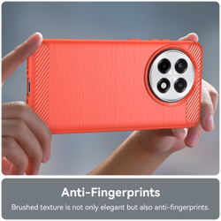 Мягкий защитный чехол красного цвета на OnePlus Ace 5, 5 Pro и 13R, серия Carbon (дизайн в стиле карбон) от Caseport