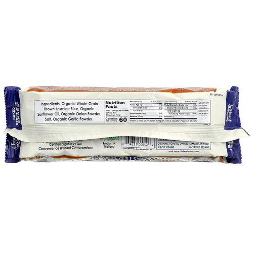 Edward & Sons, Organic Baked Crisp Brown Rice Snaps®, органический запеченный рис, обжаренный лук, 100 г (3,5 унции)