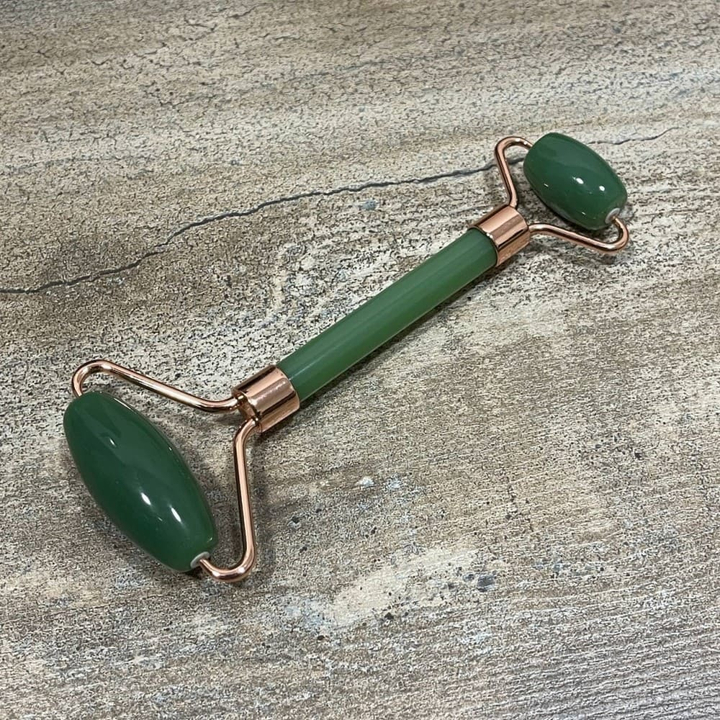 Массажер роликовый Кварц цвет зеленый металл золотистый розовый 14 см