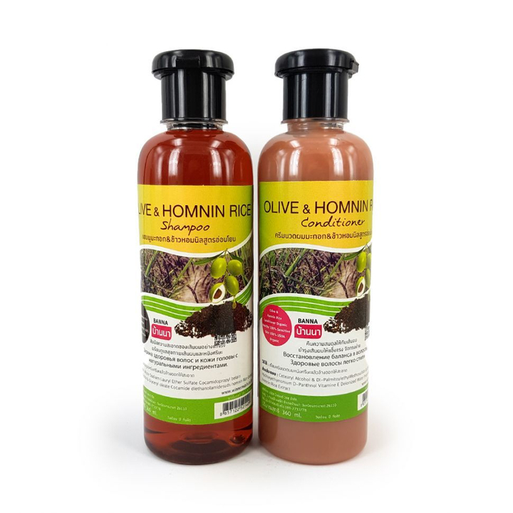 Набор: Шампунь и Кондиционер для волос Banna Olive and Homnin Rice Олива и Душистый Рис 2 х 360 мл = 720 мл