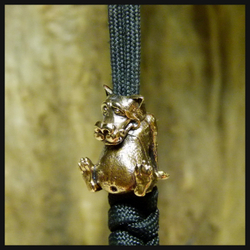 Бусина "Обжора" для темляков или браслетов бронза