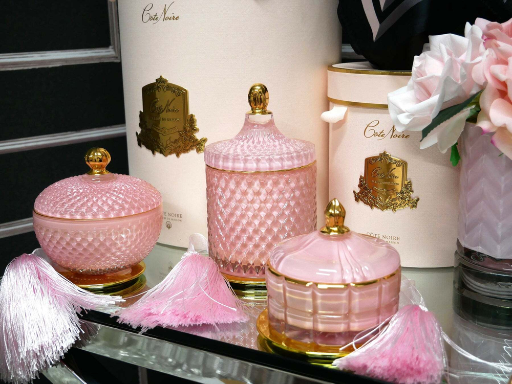 Свеча ароматическая Cote Noire Art Deco Round Pink & Gold