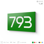 Номер на дверь 793, табличка на дверь для офиса, квартиры, кабинета, аудитории, склада, зеленая 120х70 мм, Айдентика Технолоджи