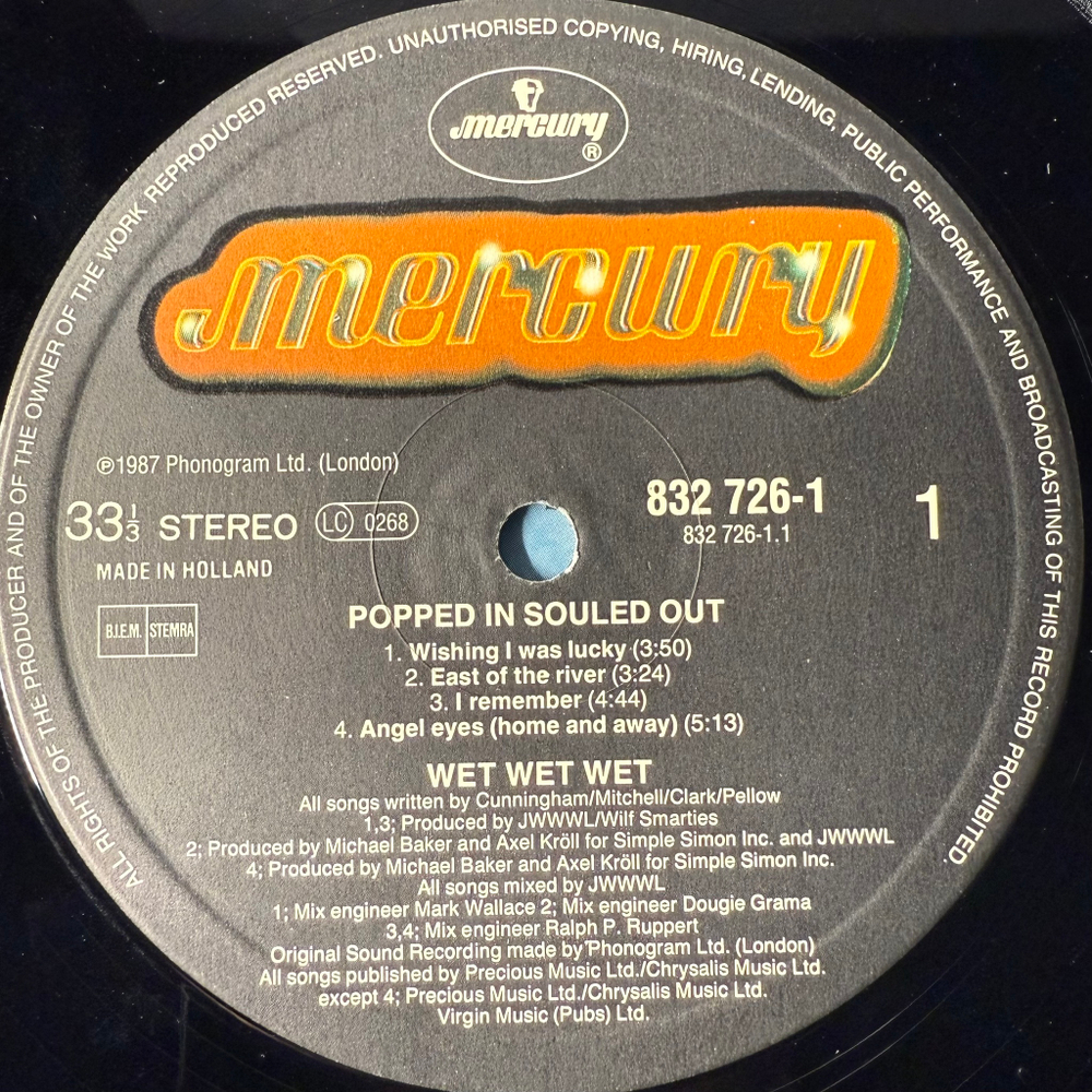 Виниловая пластинка Wet Wet Wet - Popped In Souled Out LP