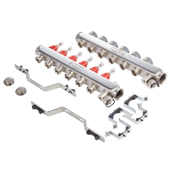 Коллектор нерж. в сборе с расходомерами 1 ВР-3/4 НР, 12 выходов — (2)