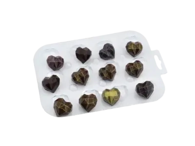 Форма для шоколада «Конфеты Граненое Сердце», цвет прозрачный