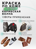 Акриловая краска по коже перламутровая «Карибская волна»