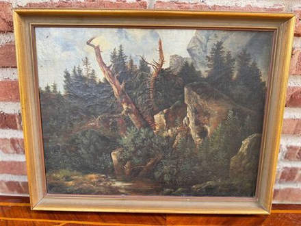 Винтажная картина «Лесной пейзаж»