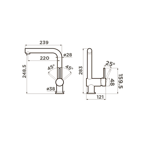 смеситель для кухни Omoikiri Tanigawa-C латунь/хром