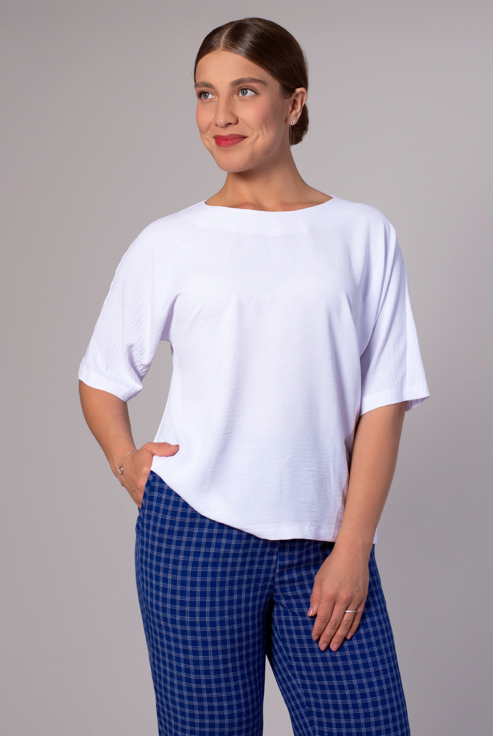 Блузка женская 2165ЮПБ, белый #30Б092165ЮПБ