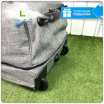 Сумка дорожная на колесах Pola, Серый, L (больш.)