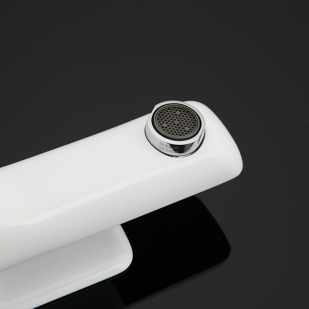 Смеситель для раковины 35к G1048 GAPPO литой, п/гайку, БЕЛЫЙ-ХРОМ