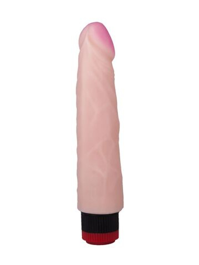 Вибромассажер со встроенным пультом - 22,2 см. (Цвет: телесный)