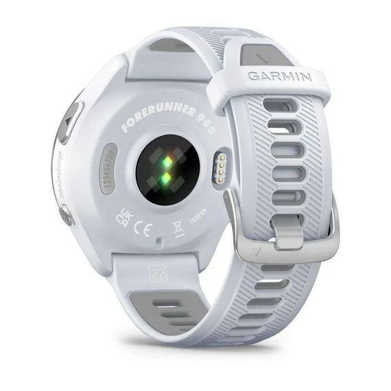 Умные часы Garmin FORERUNNER 965 белые, титановый безель, с белым ремешком