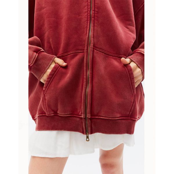 Худи вареный Zip Борщ ретро-красный - фото 7